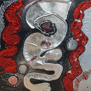 Slumped Silver and Red